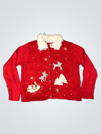 Victoria Jones Roter Weihnachts-Pullover