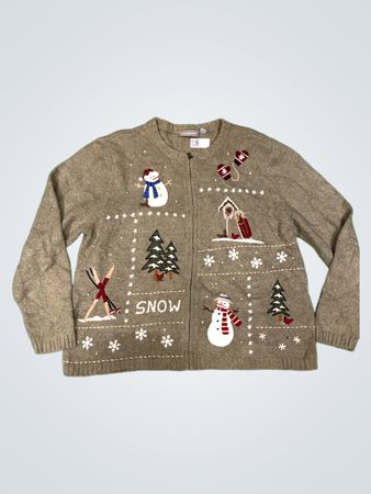 Croft & Barrow Damen Weihnachts Schneemann Pullover