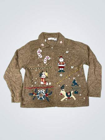 Maglione con zip di Natale da donna Victoria Jones