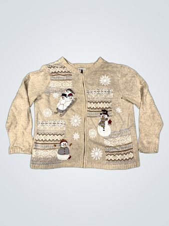 Croft & Barrow Damen Schneemann Fair Isle Cardigan