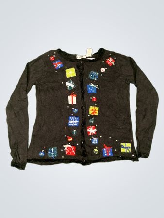 Kim Roger schwarzer Cardigan mit Geschenken