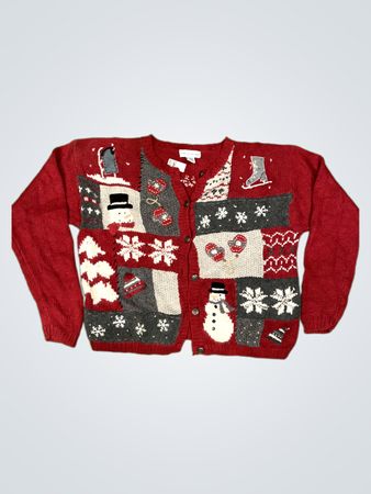 Croft & Barrow Damen roter Weihnachts-Pullover