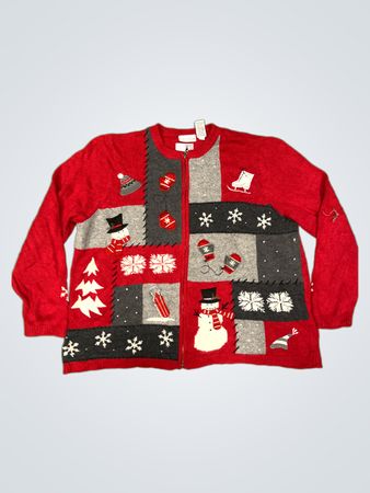 Croft & Barrow Frau Weihnachten Schneemann hässlicher Pullover 2X