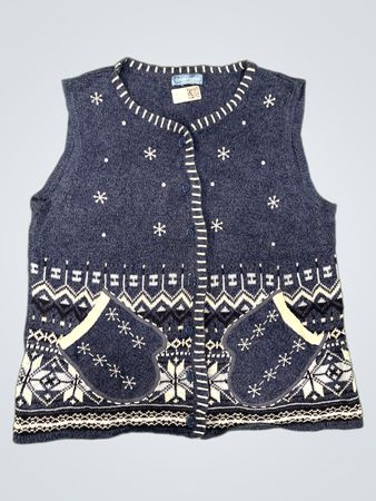 CLASSIC ELEMENTS Damen Blau Schneeflocken Handschuh Fair Isle Weste