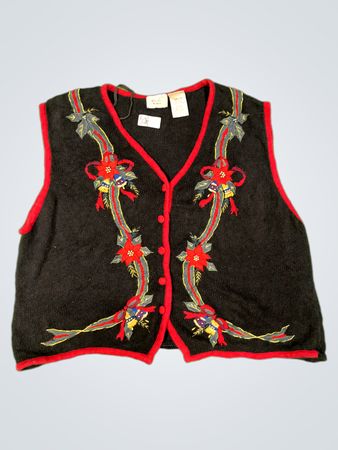 Kathie Lee Woman Black Christmas Vest