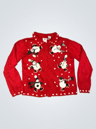 Tiara Girls Roter Schneemann Weihnachtspullover
