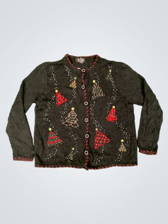 Ambra HO HO HO Weihnachtsbaum-Cardigan
