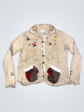 C.B. Collections Damen Größe M Weihnachtsstrickpullover
