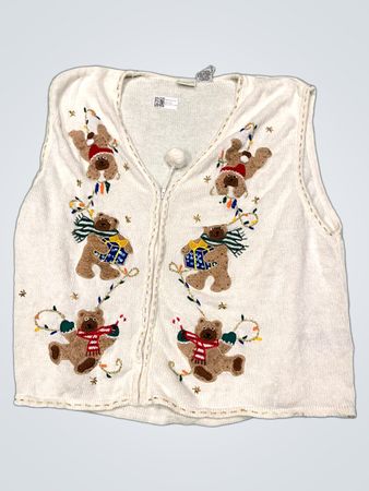 White Stag Damen Weiß Teddy Bear Weihnachtsweste