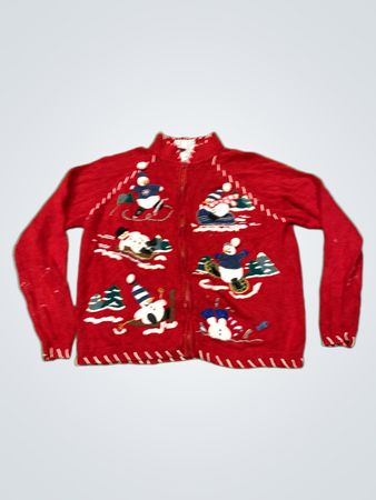 Tiara International Roter Weihnachts-Pullover
