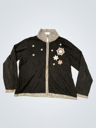 Carroll Reed Petite Zip-Up Sweater