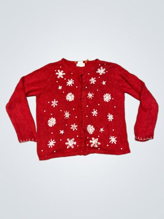 Weißer Hirsch Damen Schneeflocken Cardigan