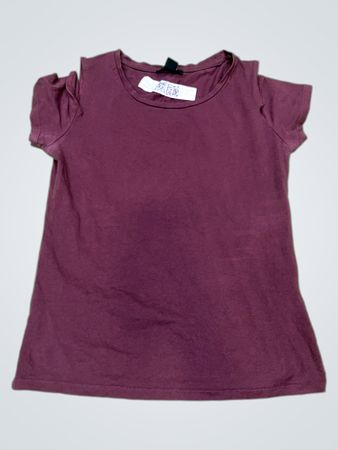 AMISU Burgundy T-Shirt mit Cut-out-Schulter