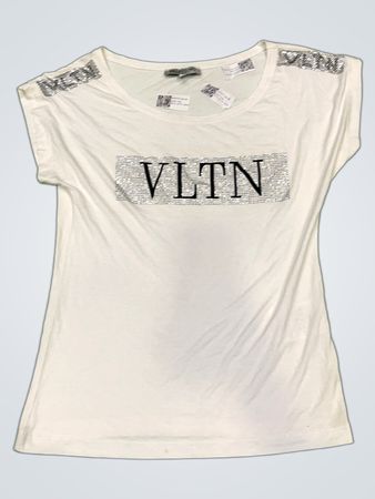 Valentino weißes T-Shirt mit VLTN-Logo