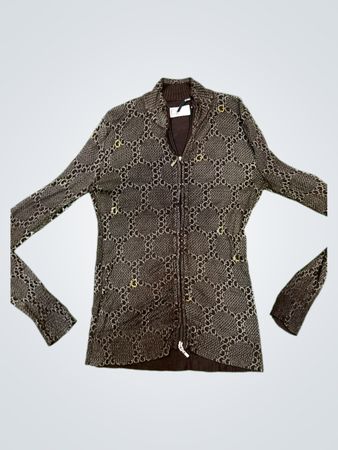 Pull zippé Guess Brown Monogram