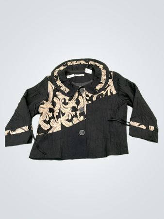 Cottage schwarze und beige gemusterte Jacke