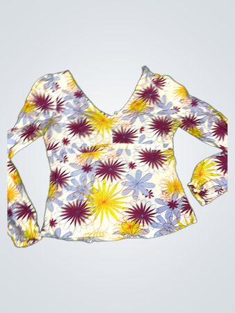 Pepe Jeans Langarm-Oberteil mit V-Ausschnitt und Blumenmuster