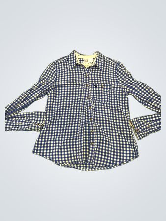 Abercrombie & Fitch New York blaues Vichy-Karos Hemd mit Knopfleiste