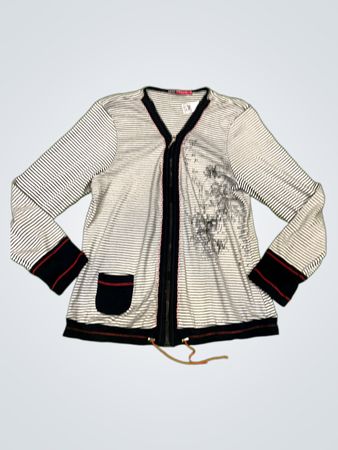 DPM von Depech Mod gestreifte Zip-up-Jacke mit schwarzen Akzenten