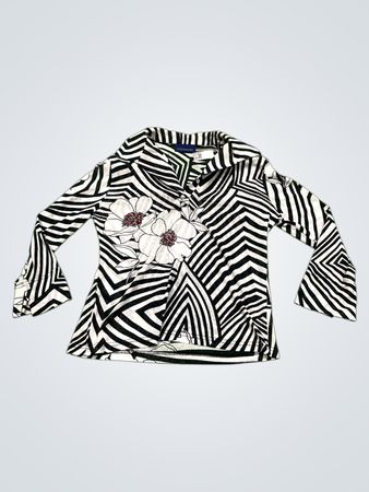 Debenhams Schwarze und weiße Bluse mit Blumenmuster