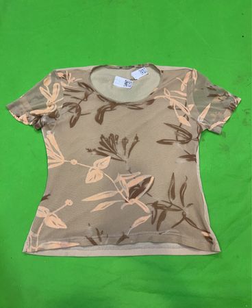 T-Shirt mit transparentem Blumenmuster