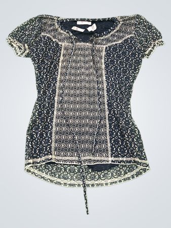 Vaffinités Armand Thiery Damenbluse Blau mit Muster