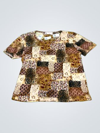 Affinités Damen Kurzarm-Oberteil mit Patchwork-Muster