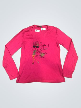 Betty Barclay Elements Pink Langarm-T-Shirt mit Grafikdruck