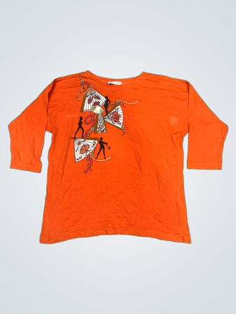 Création Privée Modèle Déposé Orange T-Shirt mit Grafikdruck