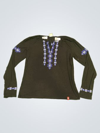 ФОАК МОДА Lady Black Besticktes Langärmeliges Oberteil