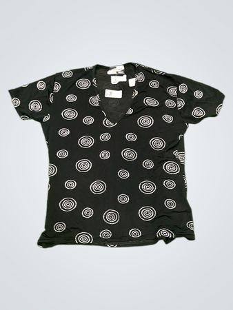 Under Cover Clothing schwarzes T-Shirt mit weißen Kreisen