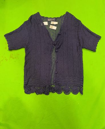 Huasheng Navy Blue Häkel-Cardigan