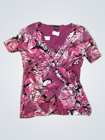 s.Oliver SELECTION Pink Floral Print Twist Front Top