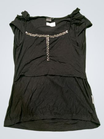 BODY FLIRT Schwarzes verziertes Top