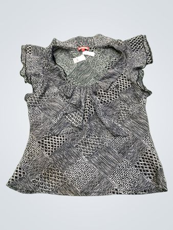 SES Damenoberteil in Schwarz-Weiß mit Muster