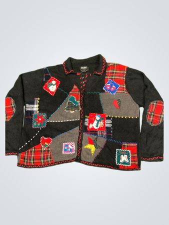 Designers Originals STUDIO JOY Weihnachts-Patchwork-Cardigan