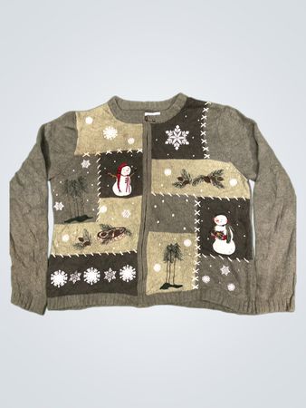 Croft & Barrow Damen Weihnachtspullover mit Schneemann