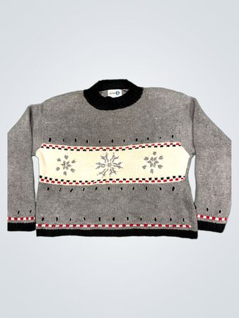 PAUL HARRIS DESIGN Grauer Schneeflockenpullover