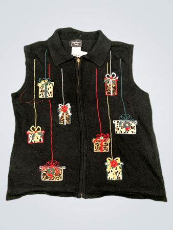 Southern Lady Damen Weste mit Reißverschluss in Schwarz mit Geschenk-Motiv