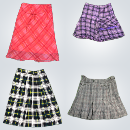 Plaid Skirt Bundle - Bogner, Esprit & More - 8 Piece Mini & Midi Skirt Lot