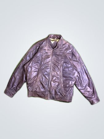 Veste en cuir marron