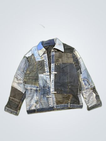 Upcycled Unbranded Patchwork Denim Jacket