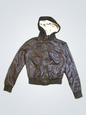 therapy Leather Jacket with Hood