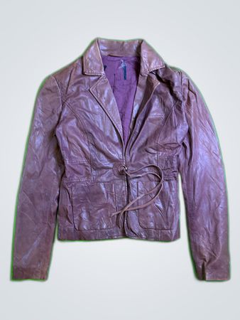 Unbranded Brown Leather Belted Jacket