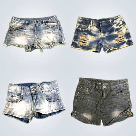 Y2K Distressed Denim Shorts