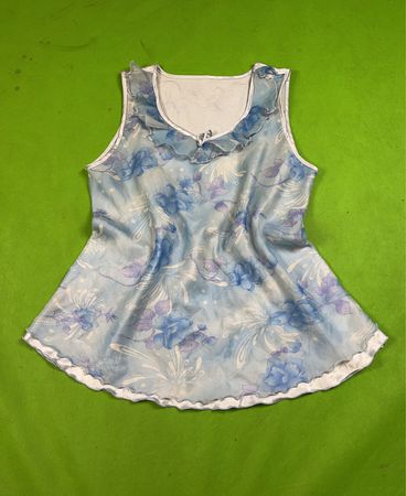 Blue Floral Tank Top