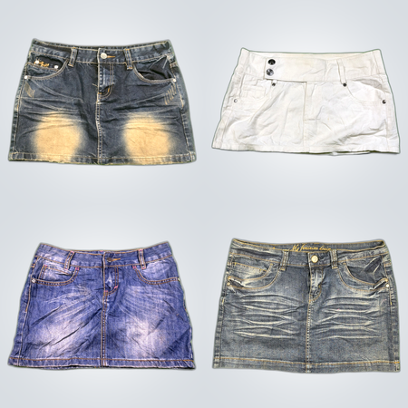 Y2K Unique Denim Micro Mini Skirts