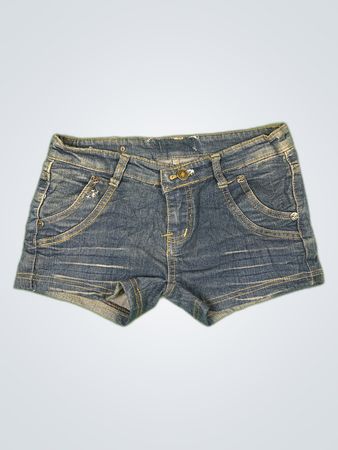 Embellished Denim Mini Shorts