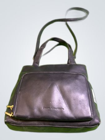 Stone Mountain Black Leather Shoulder Bag