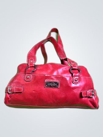 D Fusion Red Leather Small Handbag